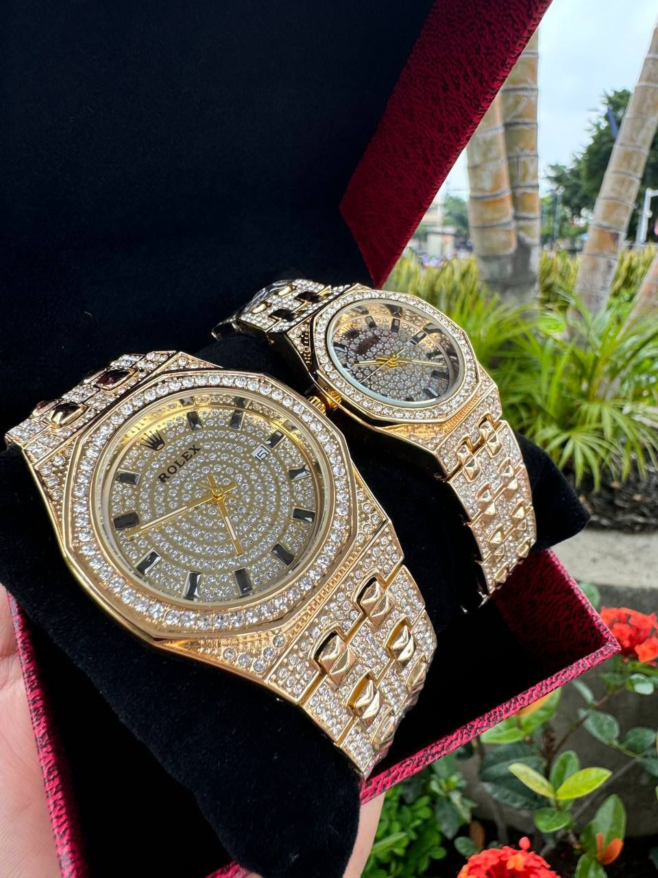 SET ROLEX  PAREJA DIAMANTADO